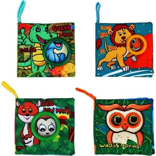 Infant Soft Cloth Books Rustle Sound Books Baby Books Quiet Books Educational Stroller Rattle Toys For Newborn Baby 0-12 Month
