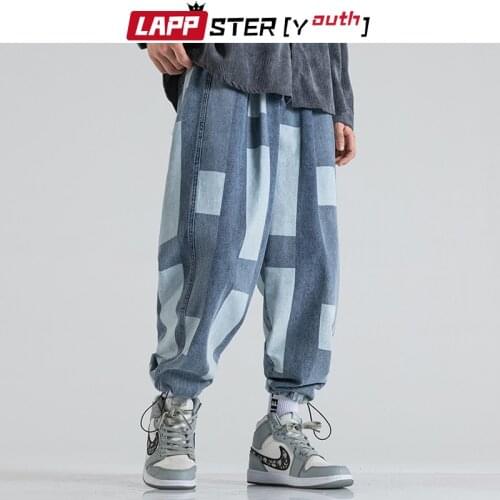 LAPPSTER-Youth Men Harajuku Graphic Printed Baggy Jeans 2020 Mens Hip Hop Streetwear Loose Denim Pants Male Fashions Joggers 5XL