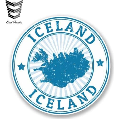 EARLFAMILY 13cm x 13cm Iceland Vinyl Car Sticker Laptop Luggage Travel Tag Map Flag Gift Motorcycle Bike Laptop Decal Graphic
