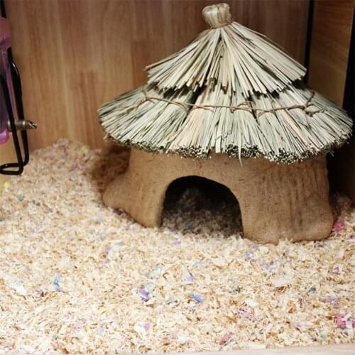 1PC Handcraft Woven Grass Hamster Nest Small Pet Rabbit Hamster Cage House Chew Toys Foldable Pig Rat Hedgehogs Chinchil
