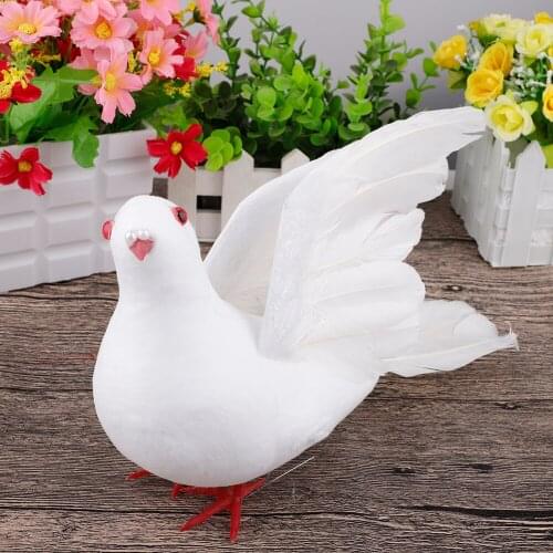 Simulation White Foam Doves Lifelike Artificial Feathered Mini Birds with Metal Clip for Christmas Tree Wreath Wedding Ornament