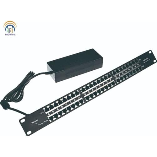 24 Port Poe Injector 100 Ethernet speed injectorfor IP cameras VOIP phone include 24V 120 Watt AC Adapter