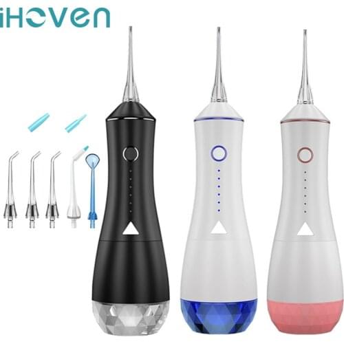 IHoven Oral Irrigator USB Rechargeable Water Flosser Portable Dental Water Jet 320ML Water Tank Waterproof Teeth Cleaner 6Nozzle