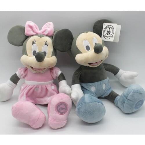35cm Disney Classic Retro Mickey Mouse And Minnie Mouse Plush Toys Stuffed Soft Doll For Children Birthday Gift