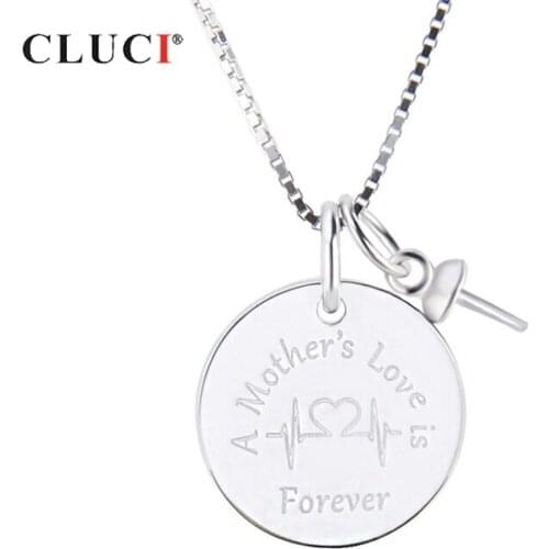 CLUCI Silver 925 Round Simple Pendant Mother Day Gift Jewelry 925 Sterling Silver Charms Pendant Jewelry for Women SP409SB