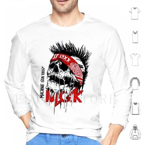 Mgk Machine Gun ; Skull Hoodies Long Sleeve Jamet Machine Gun Mgk Colson Baker Bloom Bad Things Camilla Cabello Pop