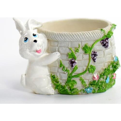 Cute Rabbit Cement Mold Succelent Planter Concrete Pot Mould HandMade Home Decorative Tool