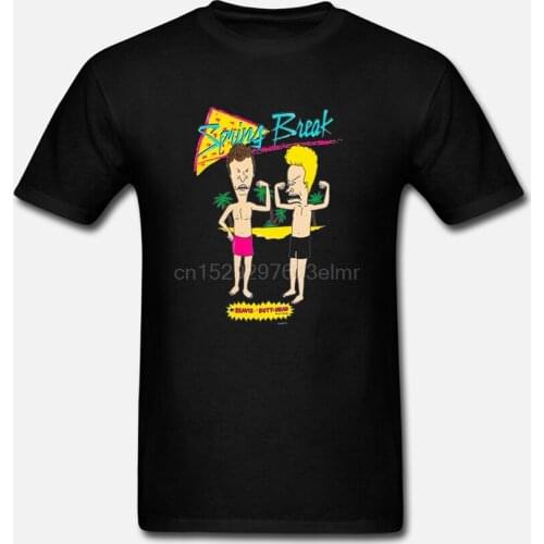 MEN BEAVIS AND BUTTHEAD SPRING BREAK TEE Short Sleeve Hip Hop Tee T Shirt Top Tee T-Shirt Hipster Cool O Neck Tops