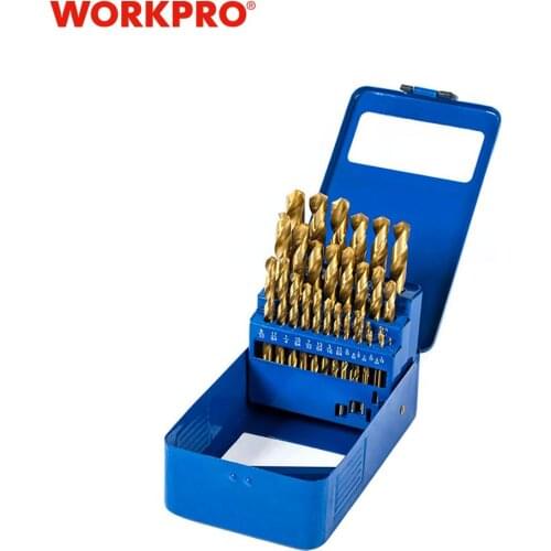 WORKPRO 29-Piece Titanium Drill Bit Set in Metal Case