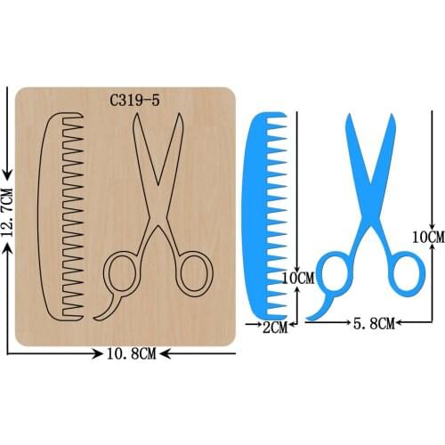 New Comb, scissors Wooden die Scrapbooking C-319-5 Cutting Dies for common die cutting machines on the market