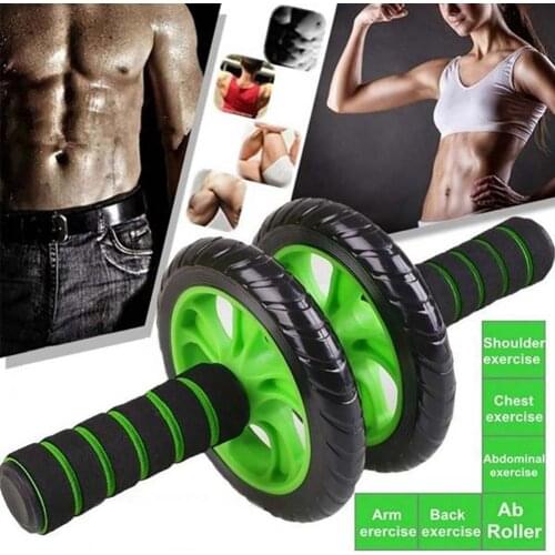 Steel Durable Abdominal Trainer Exercise non-slip Equipment Roller Abdominal Muscle Workout Fitness Gym Home Train Tool