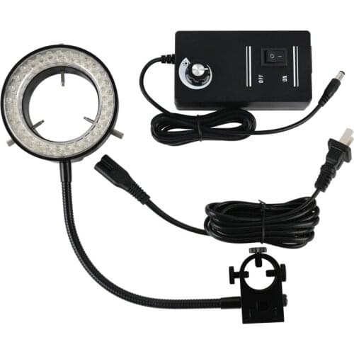 60 LED Adjustable Ring Side Light Illuminator Lamp 100V-240V 22.5mm or 25.5mm For HDMI USB Video Camera Stereo Microscope
