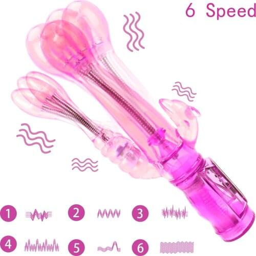 IKOKY Rabbit Vibrator Triple Vibration G-spot Massage Dildo Vibrator Erotic 6 Speed Clitoris Vagina Stimulator Sex Toy for Women