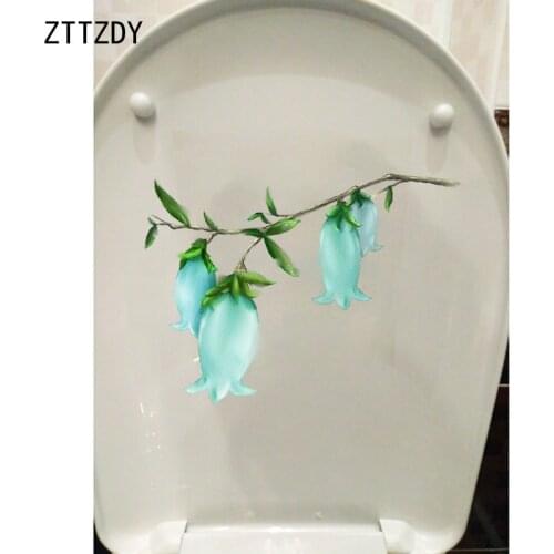 ZTTZDY 22.4*16.3CM A Flower Fresh Wall Decal Creative Bathroom Toilet Seat Stickers Home Decor T2-0102