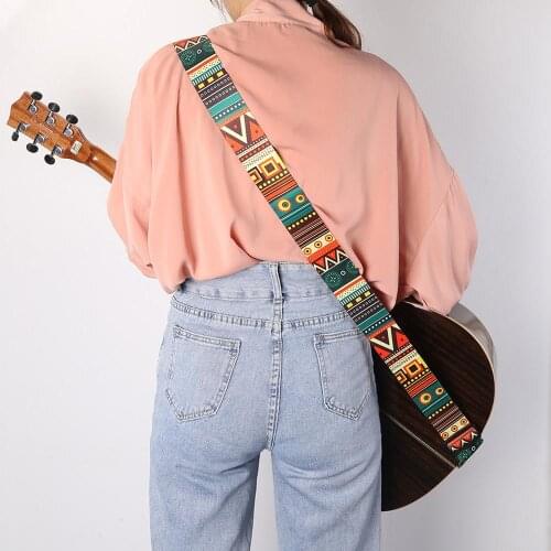 1 PC Nylon Guitar Strap Adjustable Colorful Printing Nylon Straps for Acoustic Electric Guitar and Bass Multi-Color Guitar Belt