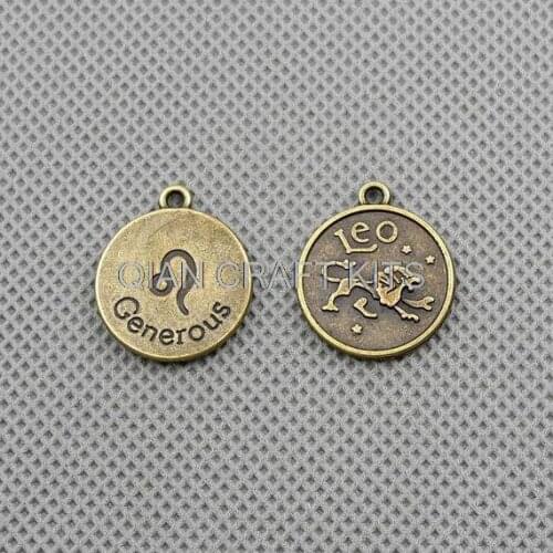 100pcs jewelry Making Supply Retro zinc Alloy pendant charm Jewelry Findings Charms specify the horoscope or random mix