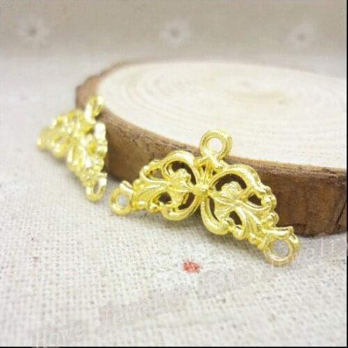 26 pcs Flowers Pendant Gold color Zinc Alloy Fit Bracelet Necklace DIY Metal Jewelry Findings