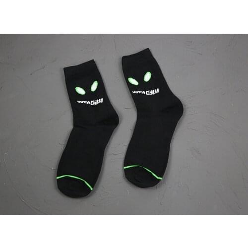 6pairs Mens socks Alienware eyes Women Socks Cactus Winter Skateboard Black Cotton Stockings Funny Skater Soccer Streetwear