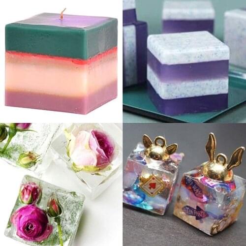 6Pcs Square Resin Mold Cube Silicone Molds Resin Casting Jewelry Making 6 Sizes X7YC