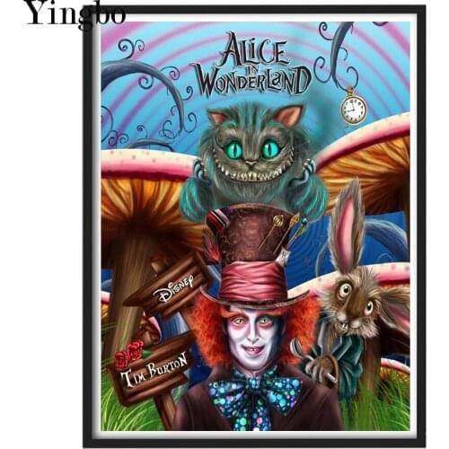 Cartoon Cat In Wonderland 5D diy Diamond Painting,full,square,round diamond embroidery mosaic diamond stitch home Decoration