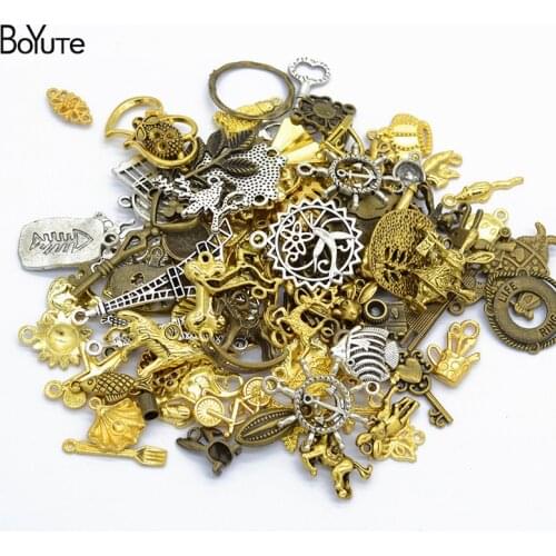 BoYuTe (50 Gram/Lot) Mix Styles Metal Alloy Pendant Charms Diy Hand Made Vintage Jewelry Accessories