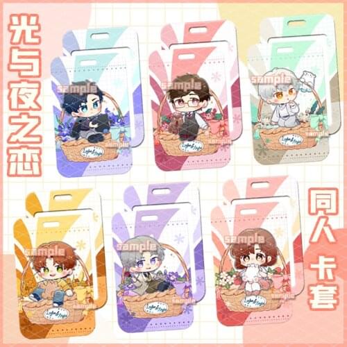 Anime Light and Night Evan Sariel Charile Jesse Osborn Card Case Student ID Bus Bank Card Holder Keychain Pendant Keyring Gifts