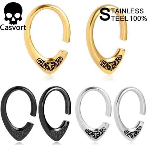 Casvort 2PCS New Fashion 6mm Stainless Steel Ear Weight Piercing Expanders Earrings Multi Color Body Christmas Gift Jewelry