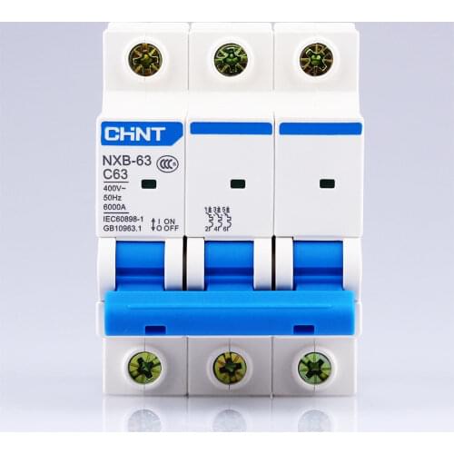 CHNT CHINT NXB-63 3P 1A 2A 3A 6A 10A 16A 20A 25A 32A 40A 63A 230V 380V Miniature Circuit breaker MCB NEW DZ47