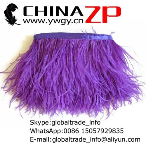 CHINAZP Factory Cheap Wholesale 20yards/lot Choosed Quality Dyed Purple Ostrich Feather Trims Fringe