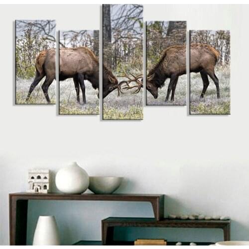 Home Decor 5 Pcs 5D Diy Diamond painting Animal Deer Forest full square round drill mosaic diamond embroidery A2250