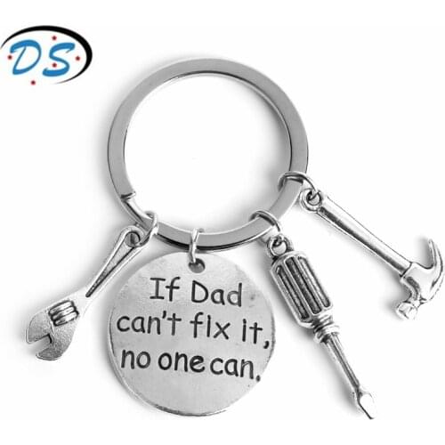 Dongsheng jewelry If Dad Can't Fix It, No One Can Letters Keychain Woman Man key chain Charms llaveros chaveiro