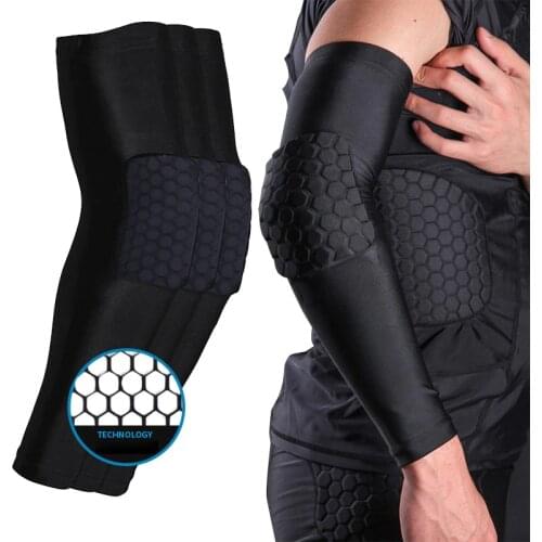 1 PC Honeycomb Elbow Support Training Brace Sportswear Protective Gear Basketball Volleyball Elastic Breathable Arm Sleeve