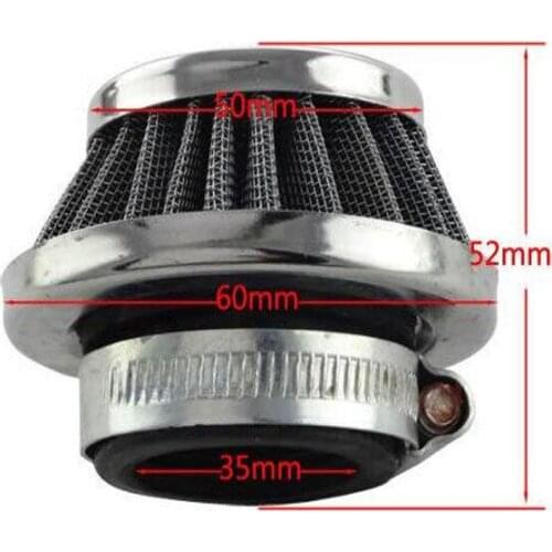 35mm Air Cleaner Intake Filter Motorcycle Scooter Pit Bike Accessories Oval Metallic Clamp-on Refit Intake Funnel Air Filter