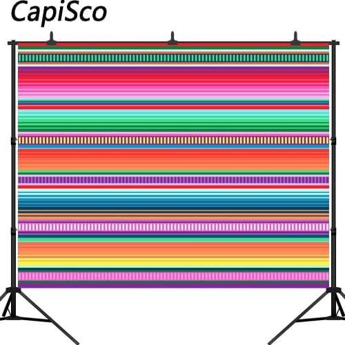 Capisco photography background Mexican carnival party colorful stripe decor backdrop photocall shoot prop photobooth decor