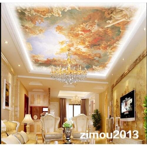 Custom photo wallpaper 3d ceiling wallpaper murals European angel frescoes on the ceiling zenith mural wall papers home decor