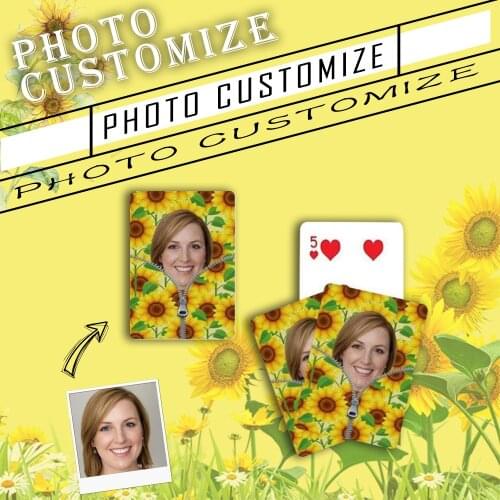 Custom Face Playing Cards Poker Table Board Game Collection Leisure Entertainment Toy Pup for Couple Present Personalized Gift