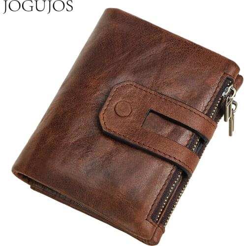 JOGUJOS Short Women Wallet Genuine Leather Wallet Female Coin Purse Womens Brand Wallet Purse Card Holder Driver License Holder