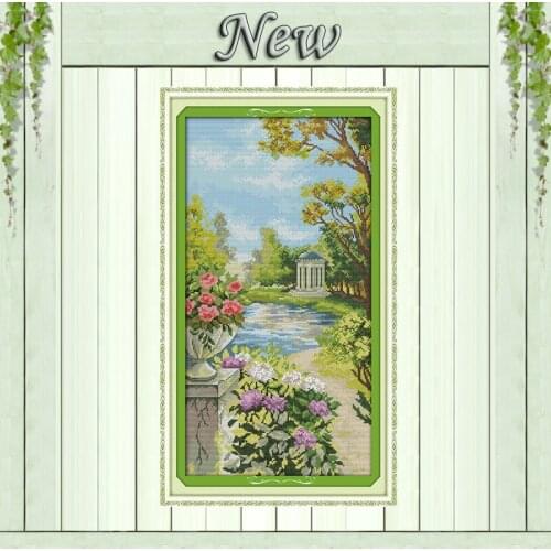 The beautiful garden,Counted Printed on the canvas DMC 11CT 14CT Cross Stitch kits,needlework Set DIY embroidery,Europe Scenery