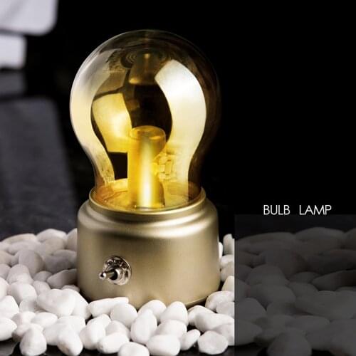 Creative Retro Light Bulb Night Lights Nostalgic British Bulb Lights USB Rechargeable Bedroom Decoration Lamp Childrens Gifts