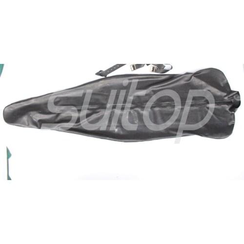 Latex sleeping bodysuit bag fetish rubber sleepingsack with 3 latex belts