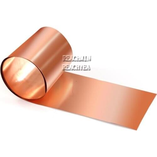 T2 1m 0.02-0.5mm Thickness Copper Strip Thin Copper Foils Grounding Belt Red Purple Copper Sheets Conductive Roll