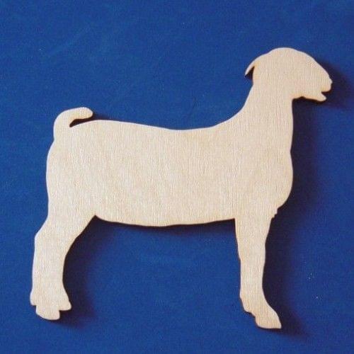 Miniature Boer Goat Unfinished Wood Shape Laser Cut Out Craft Lindahl Woodcrafts