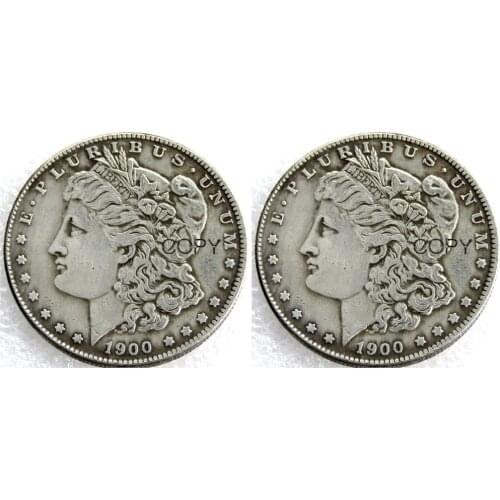 US Coins 1900/1900 Two Faces UNC/Old Color Morgan Dollar copy Coins Silver Plated