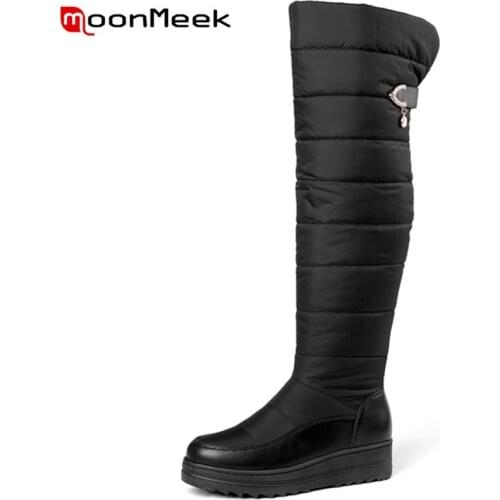 MoonMeek 2022 New Arrival Zipper Fashion Over The Knee Boots Hand Made Comfortable Ladies Shoes High Quality Women Winter Boots