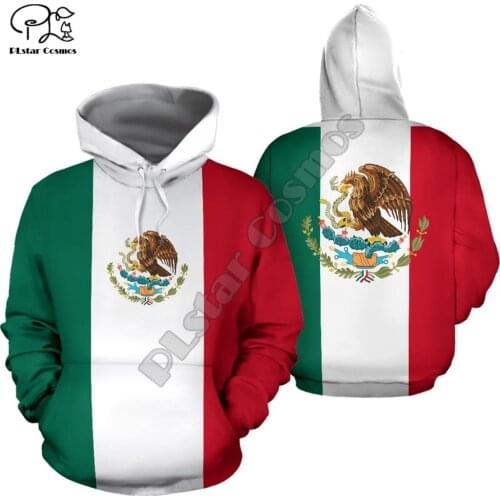 Men mexican flag badge 3d print hoodie long sleeve Sweatshirts jacket pullover tracksuit with hood hoody autumn outwear