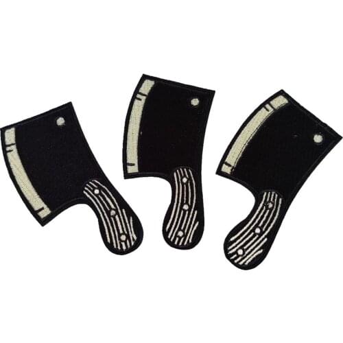 New Arrival Cartoon Kitchen Kinfe Patches Iron on Embroidery Appliques for Jackets Shoes DIY Garment Accessories 5pcs