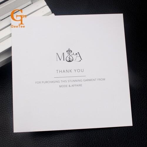Custom Logo brand name shopping thank you card, care instruction, business thank you name card labels tags