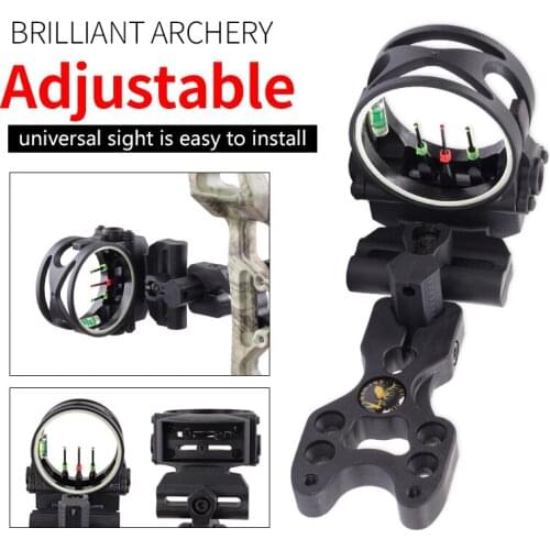 Hunting Target Sight Archery Accessories Black 3 Pin Bow Sight Compound