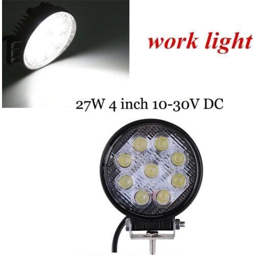 Wholesale Off Road fog light ATV Tractor Train Bus Boat 4x4ATV 4inch 27W LED work light lamp round Flood beam