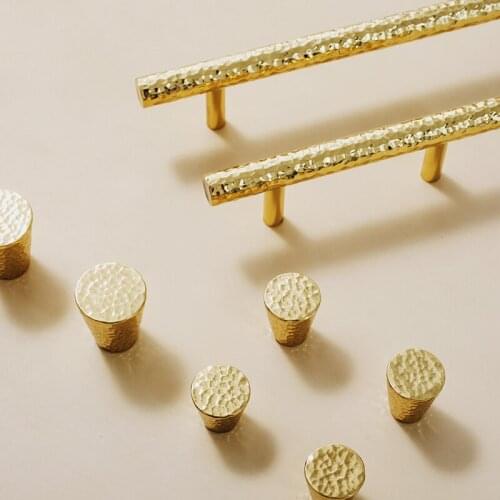 Furniture handles Nordic Hammered Brass golden T-handle cabinet door light luxury simple furniture drawer door handle